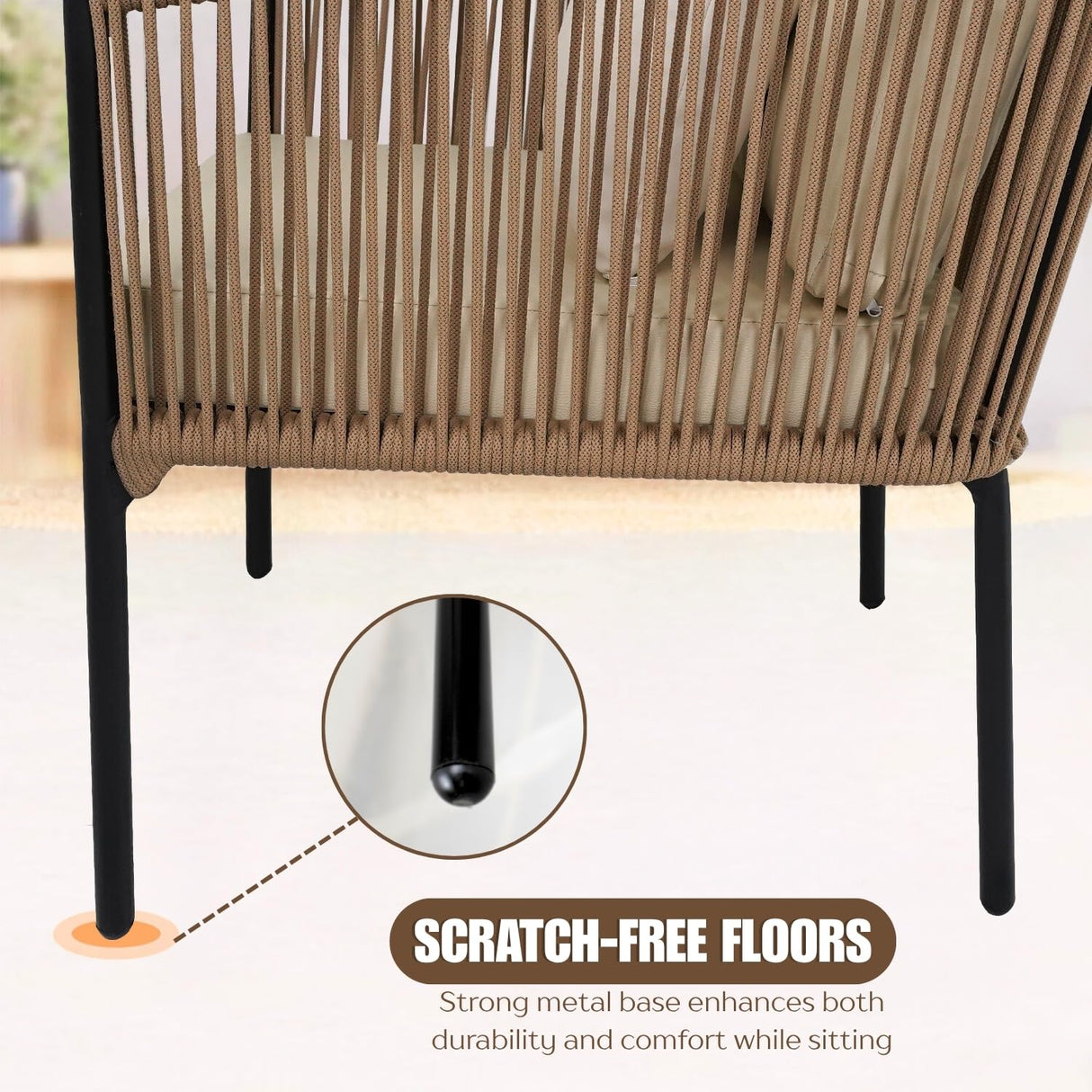 Outdoor 4 Seater Rope Sofa Set