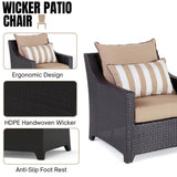 All Weather Outdoor Wicker Garden L-Shape Sectional Conversation Set