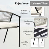 4-Piece Outdoor Rope Patio Dining Chairs