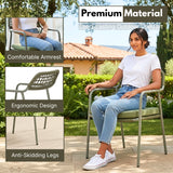 Outdoor Rope Dining Chair with Cushion (Green)