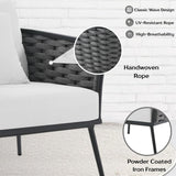 6-Piece Outdoor Rope Sofa Set (Grey & White)