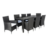 9-Piece Outdoor Rattan Wicker Dinning Table Set