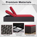 Outdoor All-Weather Rattan Wicker Chaise Lounge Chair Set of 2