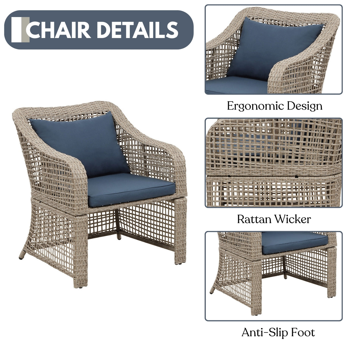 Outdoor Rattan Wicker 5 Piece Patio Sofa Set