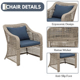 Outdoor Rattan Wicker 5 Piece Patio Sofa Set