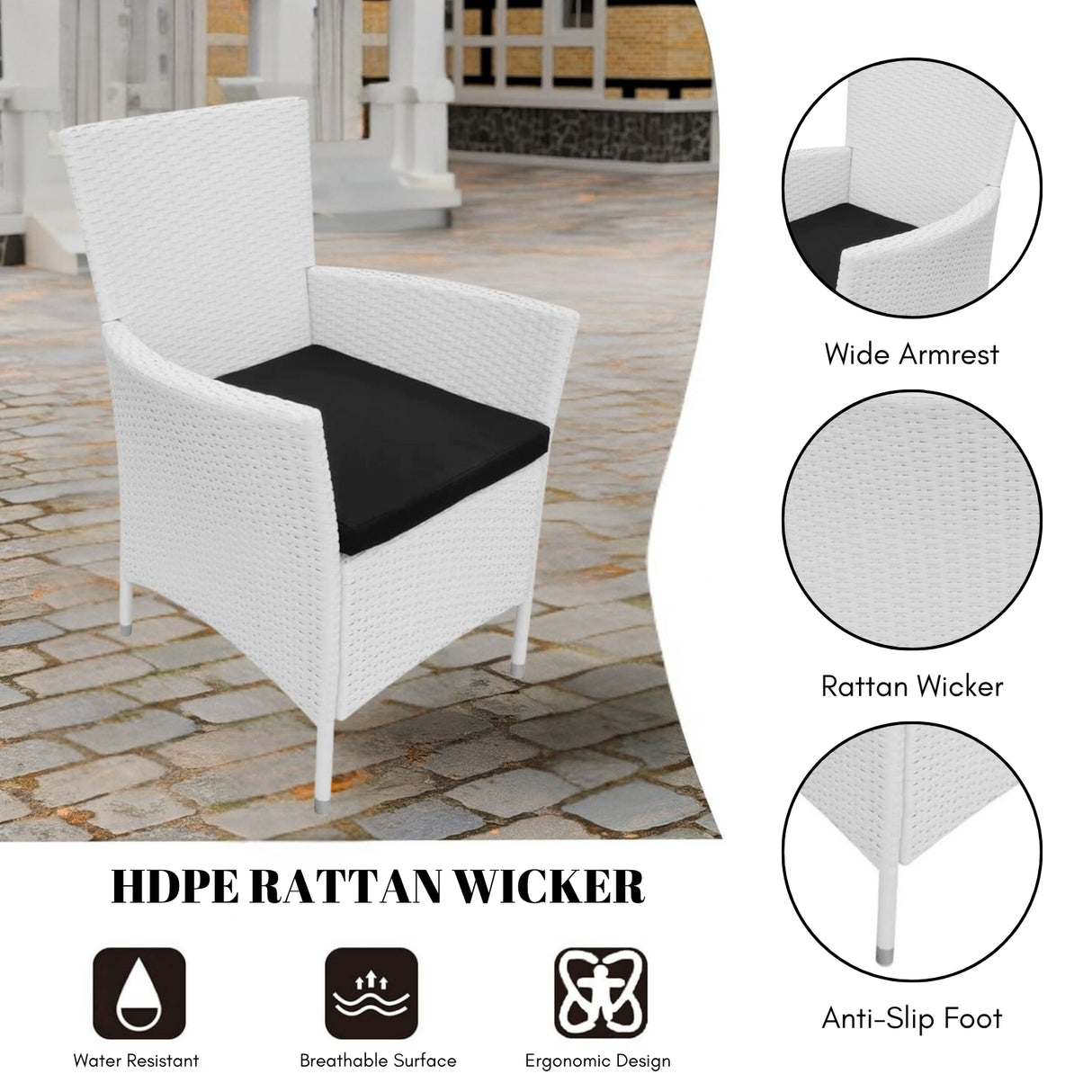 9-Piece Outdoor Rattan Wicker Dinning Table Set