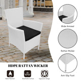 9-Piece Outdoor Rattan Wicker Dinning Table Set