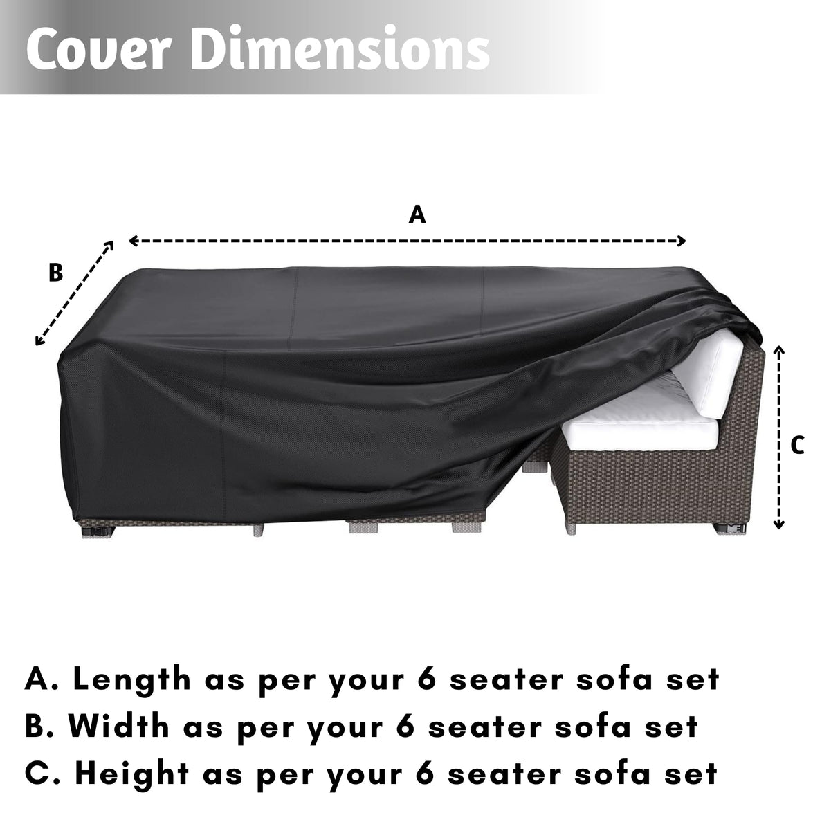 Outdoor Six Seater Sofa Cover