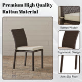 1-Piece Outdoor Rattan Wicker Patio Dining Chair