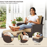 Outdoor 4 Piece Patio Wicker Furniture Set