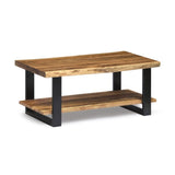 2-Tier Natural Wood Top Center Table