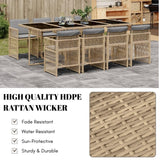 Outdoor Rattan Wicker Dinning Set 9-Piece