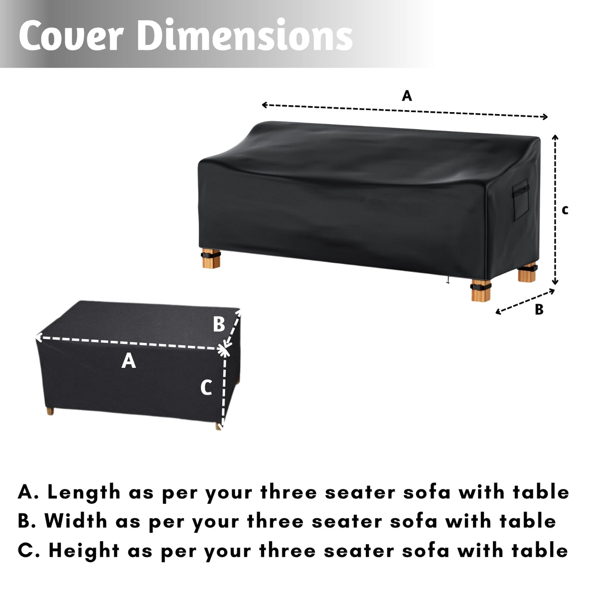 Outdoor Triple Seater With Table Sofa Cover
