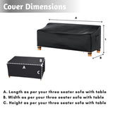 Outdoor Triple Seater With Table Sofa Cover