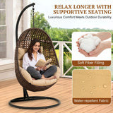 Hanging Egg Swing Chair (Dark Brown and Cream)