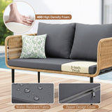 Outdoor Rope 4 Seater Conversation Furniture Set (Beige & Dark Grey)