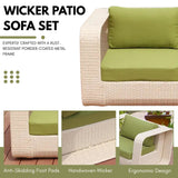 4-Piece Outdoor Rattan Wicker Patio Sofa Set