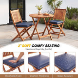 Acacia Wood Foldable Outdoor Bistro Set – 2 Chairs & Round Table