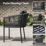 2-Piece Outdoor Rope Patio Dining Chairs