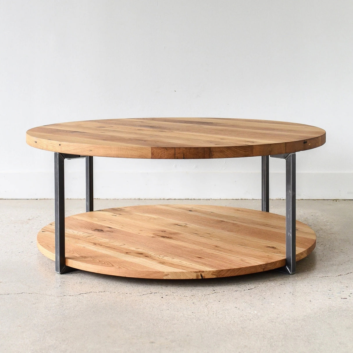 Sheesham Wood Top 2-Tier Round Coffee Table