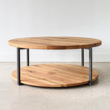 Sheesham Wood Top 2-Tier Round Coffee Table