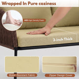 Outdoor 4 Seater Rope Conversation Sofa Set (Brown & Cream)