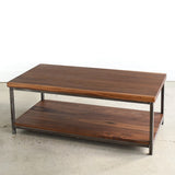 2-Tier Natural Wood Top Center Table