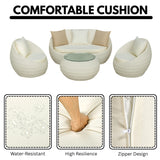 4-Piece Outdoor Rattan Wicker Patio Sofa Set