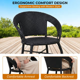 Outdoor Wicker 3 Piece Patio Bistro Set (Black)
