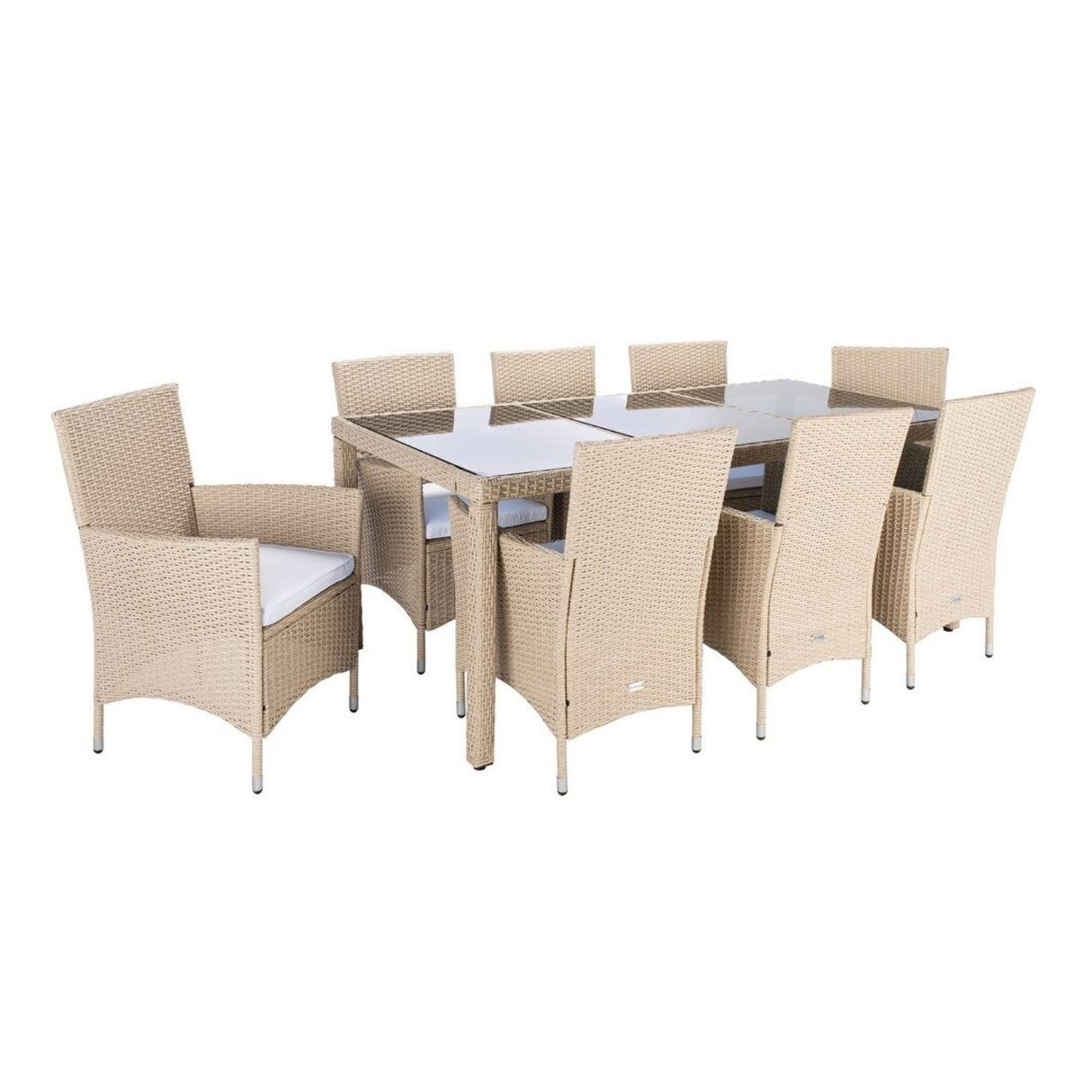 9-Piece Outdoor Rattan Wicker Dinning Table Set