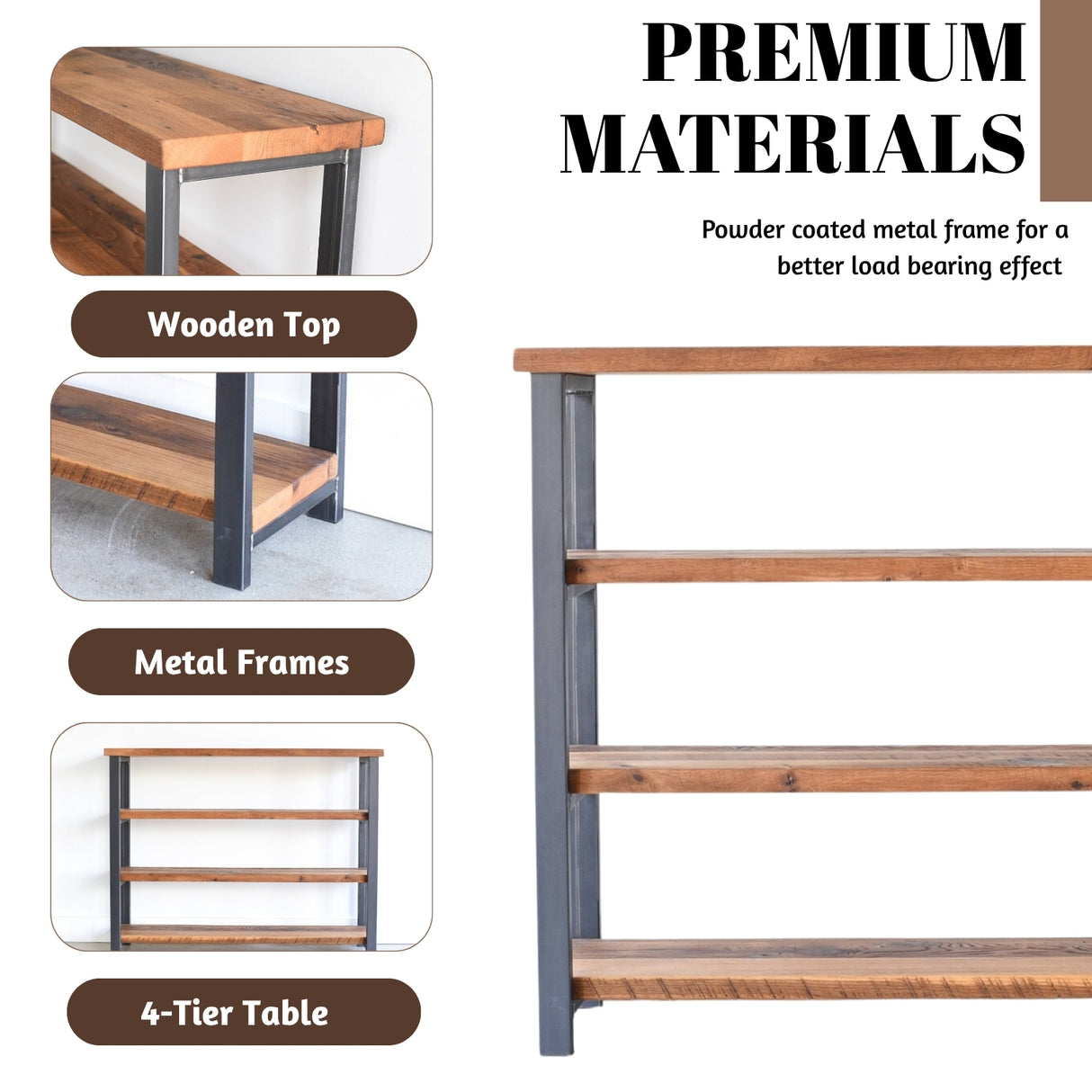 4-Tier Sheesham Wood Top Book Shelf
