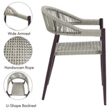2-Piece Outdoor Rope Patio Dining Chairs