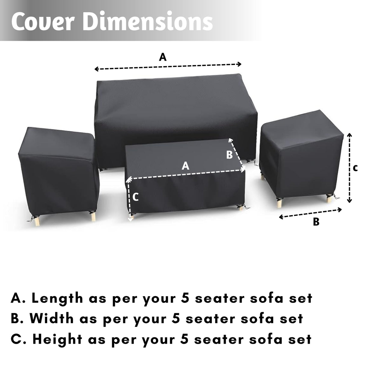 Outdoor Five Seater Sofa Cover