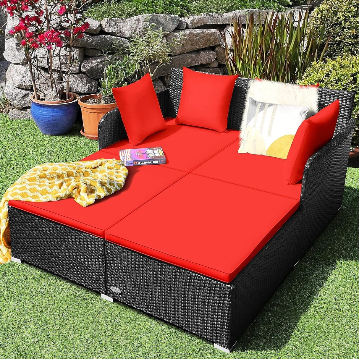 Outdoor Patio Double Seater Daybed For Garden, Poolside