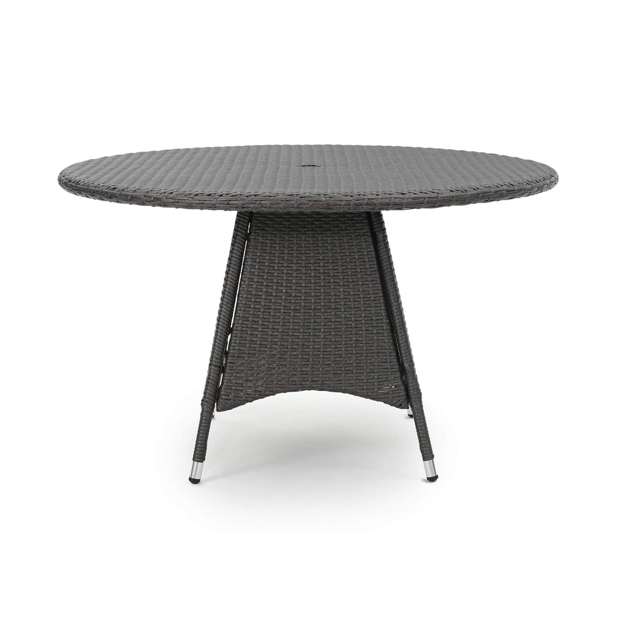 Outdoor Rattan Wicker Round Patio Table (Black)