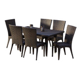 Outdoor All-Weather Resistant Rattan Wicker 7-Piece Dining Set