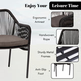 2-Piece Outdoor Rope Patio Dining Chairs