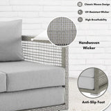 Outdoor Wicker Woven 6 Pieces Sectional Patio Furniture Set