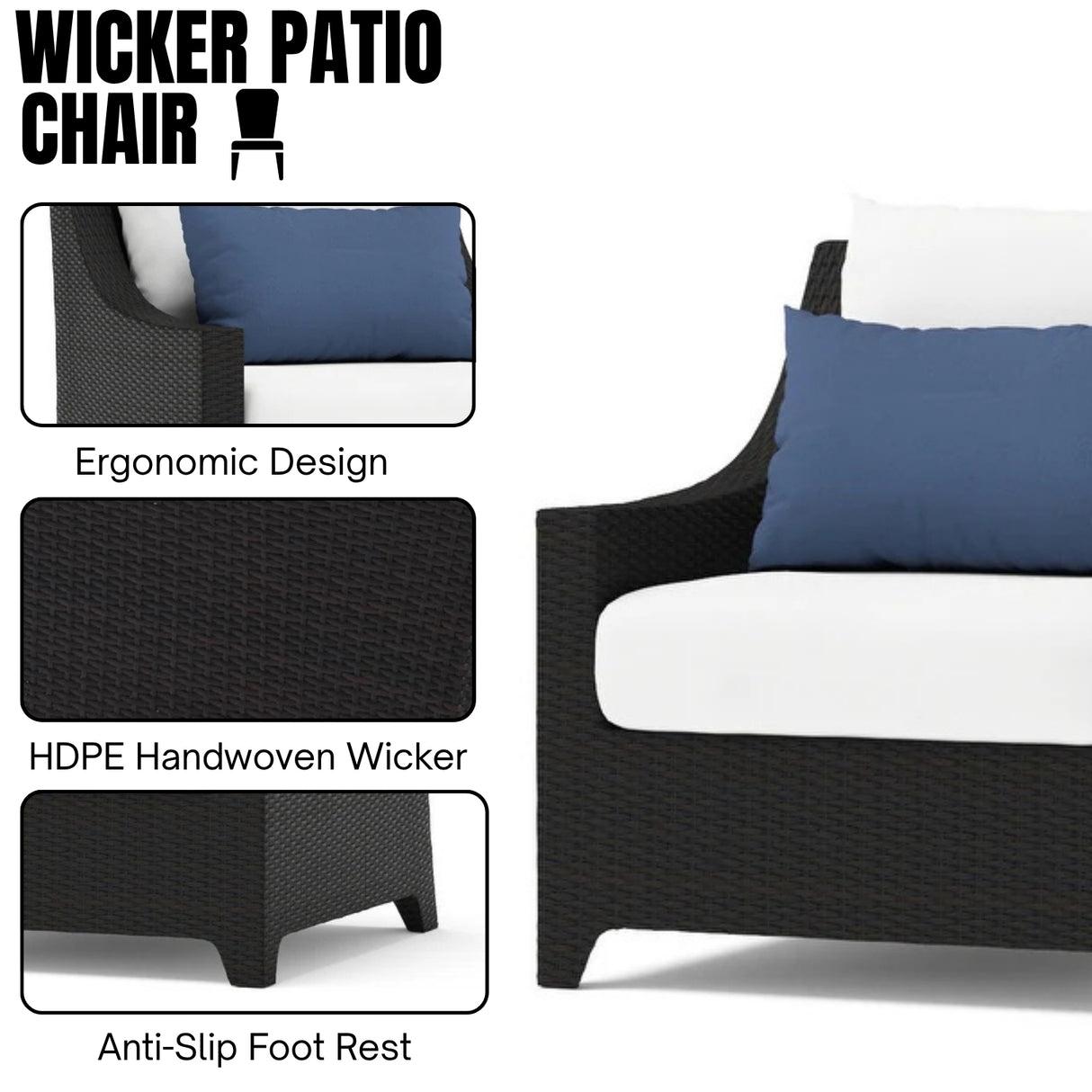 All Weather Outdoor Wicker Garden L-Shape Sectional Conversation Set