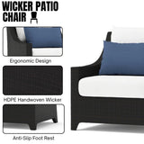 All Weather Outdoor Wicker Garden L-Shape Sectional Conversation Set