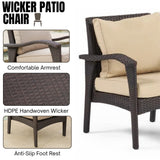 4 Pieces Patio Furniture Set, Outdoor Sectional Sofa