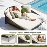Outdoor Rope Patio Furniture Daybed (Brown and Cream)