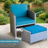 Outdoor 5 Piece Patio Wicker All Weather Sectional Furniture Set