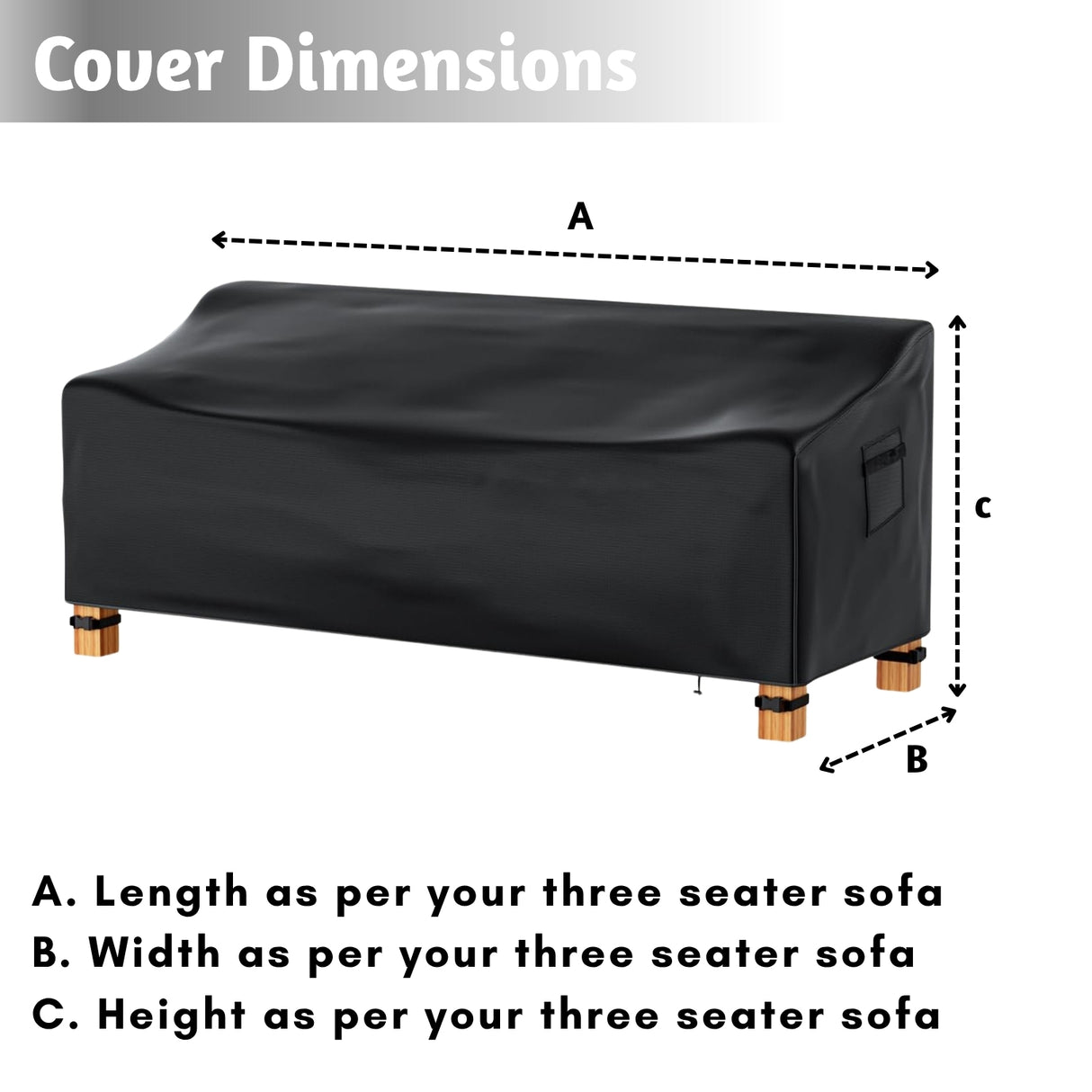 Outdoor Three Seater Sofa Cover