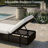 Outdoor Rope Lounger Set of 2 (Brown & White)