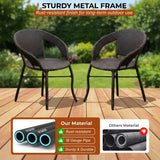 Outdoor Wicker 3 Piece Patio Bistro Set (Dark Brown)