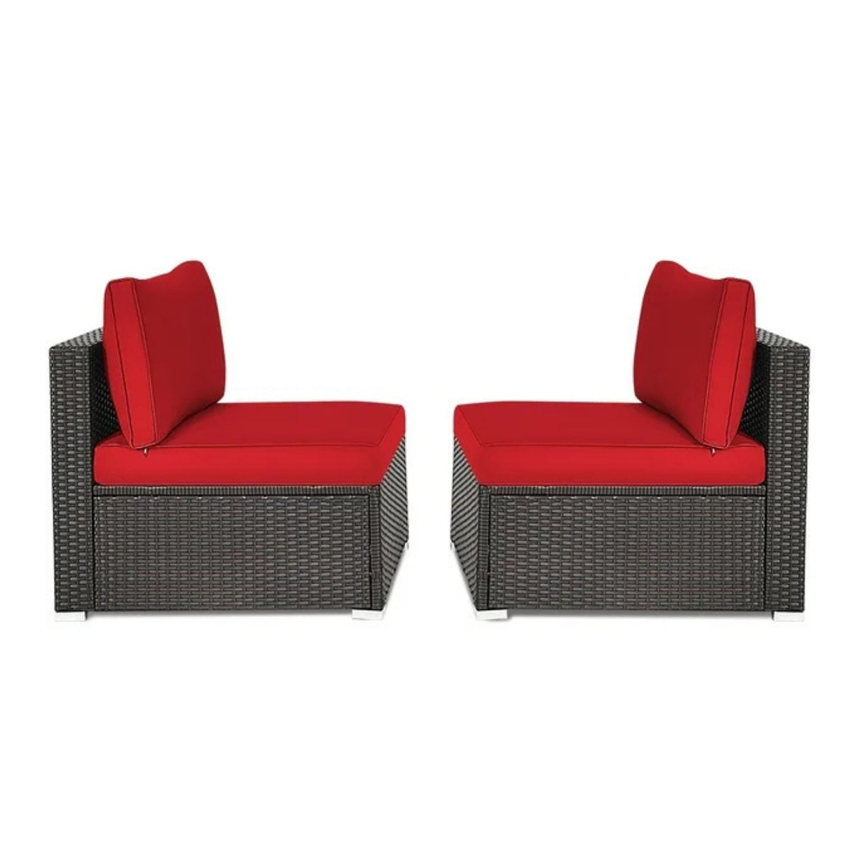 2-Piece Outdoor Wicker Armless Sofa