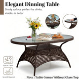 Outdoor All-Weather Resistant Rattan Wicker 7-Piece Dining Set
