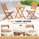 Acacia Wood Foldable Outdoor Bistro Set – 2 Chairs & Round Table