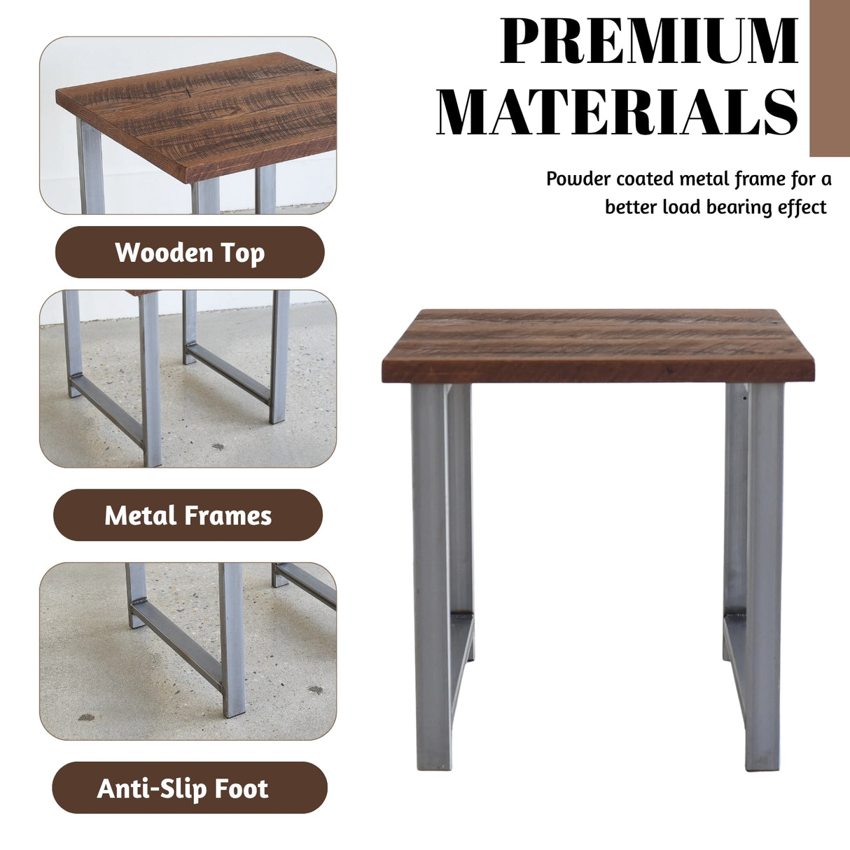 Modern Sheesham Wood Top End Table
